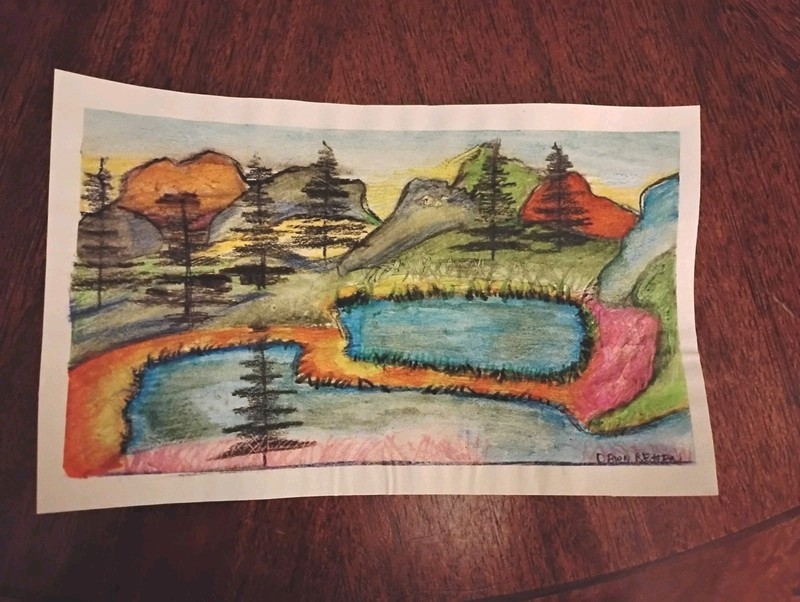 Original Landscape Watercolor & Acrylic Painting On Paper Ooak (No Prints)