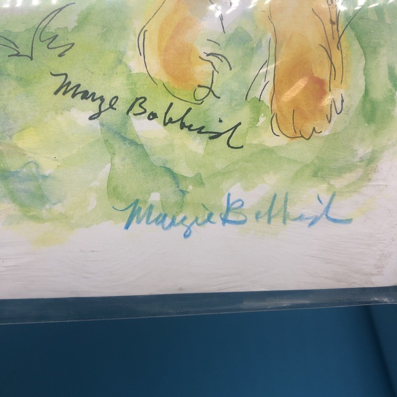 Original Watercolor & Pen Print orange ginger Cat SIGNED Marge Bobbinski gallery