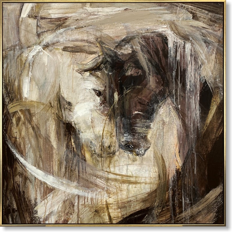 Horse Oil Painting on Canvas Abstract Horse Love Painting Equine Art for Horse