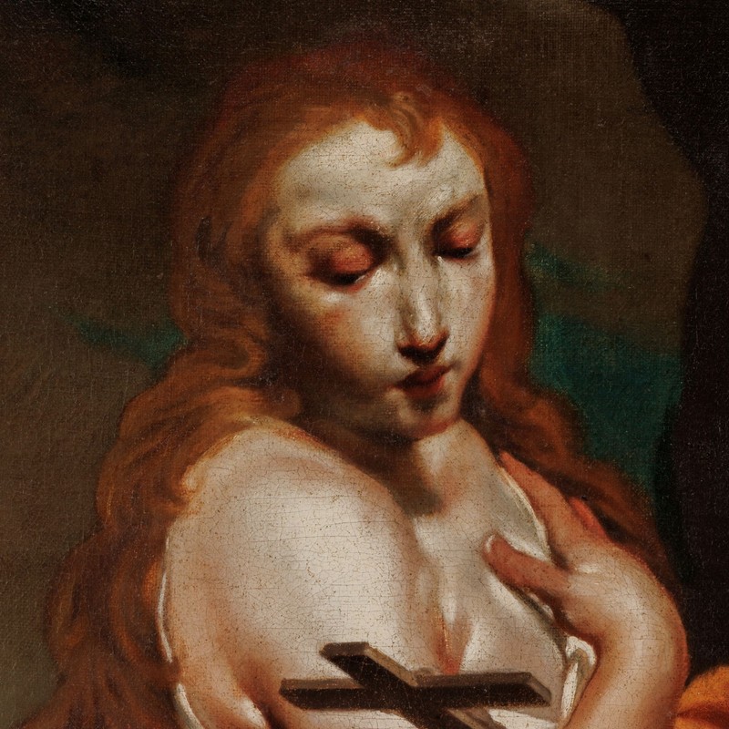 'Penitent Magdalene' by Giuseppe Maria Crespi Oil on Canvas Italy 1750 Certified gallery