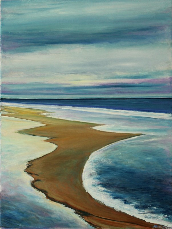 Original Oil On Canvas Painting «Jersey Tide» by Ross Jahnig