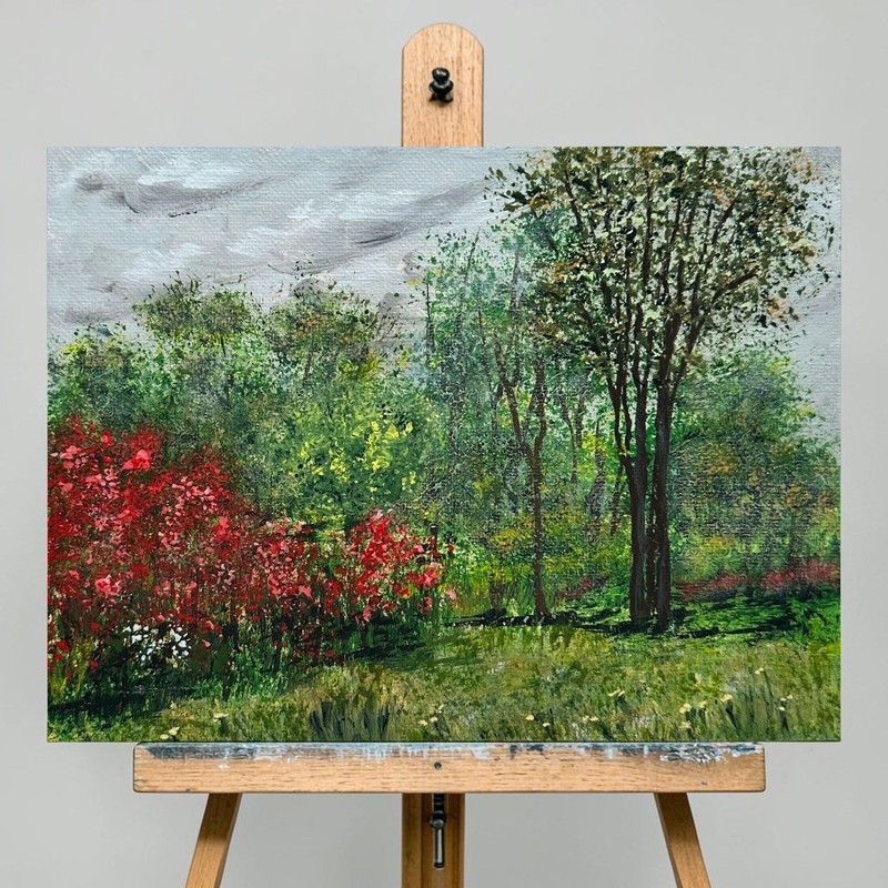 Nature Holds The Key Acrylic Landscape Painting 6″ X 8″ Wall Art Unframed