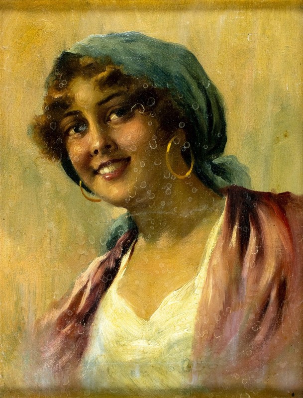 Raffaele Frigerio (Italy,1875-1948) oil painting antique 153554