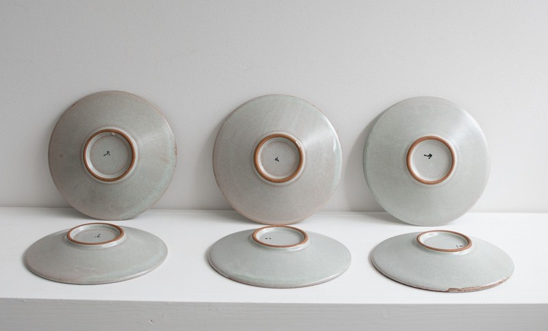 Hamelin Pottery? Hildegard Delius Set of 6 Plates Ceramic Hand Painted Sign 1930s gallery