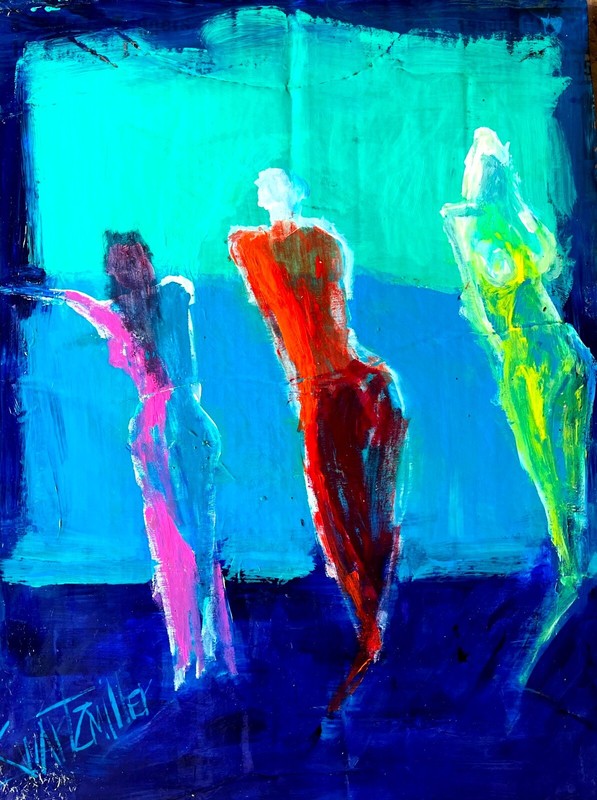 SEXY GIRLFRIEND Painting SWARTZMILLER DNA SIGNED ART UPCYCLED unique ACRYLIC NEW gallery
