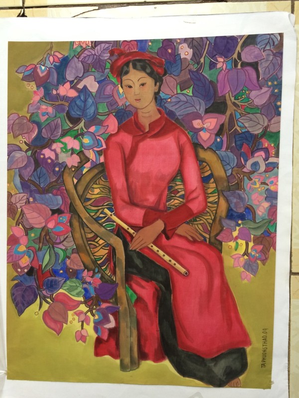 Ta Phuong Thao Vietnamese ao dai girl original painting Art In Heart
