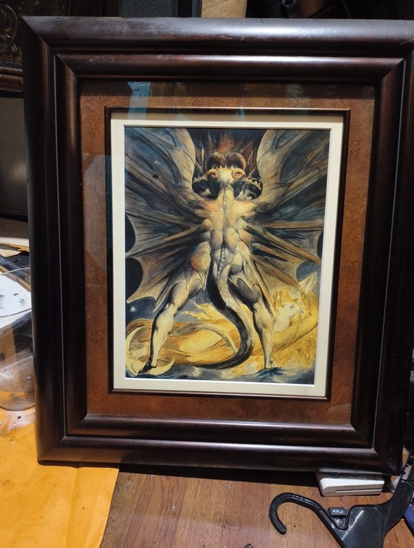 William William Blake’s Great Red Dragon In The Women Clothed In Gold Painting
