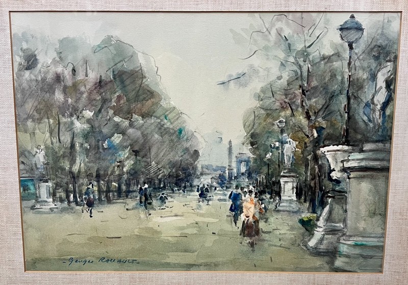 Georges Rouault Watercolor Painting Cityscape street scene c1900
