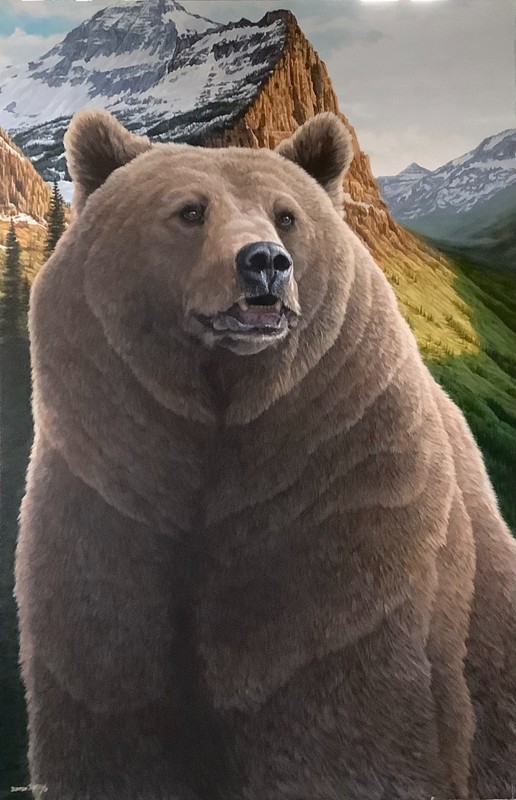 Darren HALEY Original Acrylic Painting » Glacier Grizzly » Hand Made Art Bear