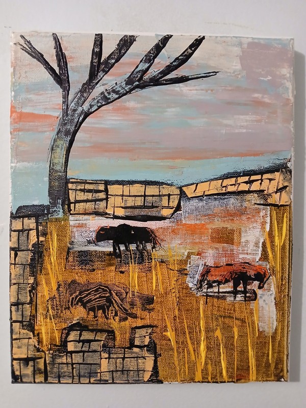 original abstract acrylic painting on canvas "Sandhills Stillness" gallery
