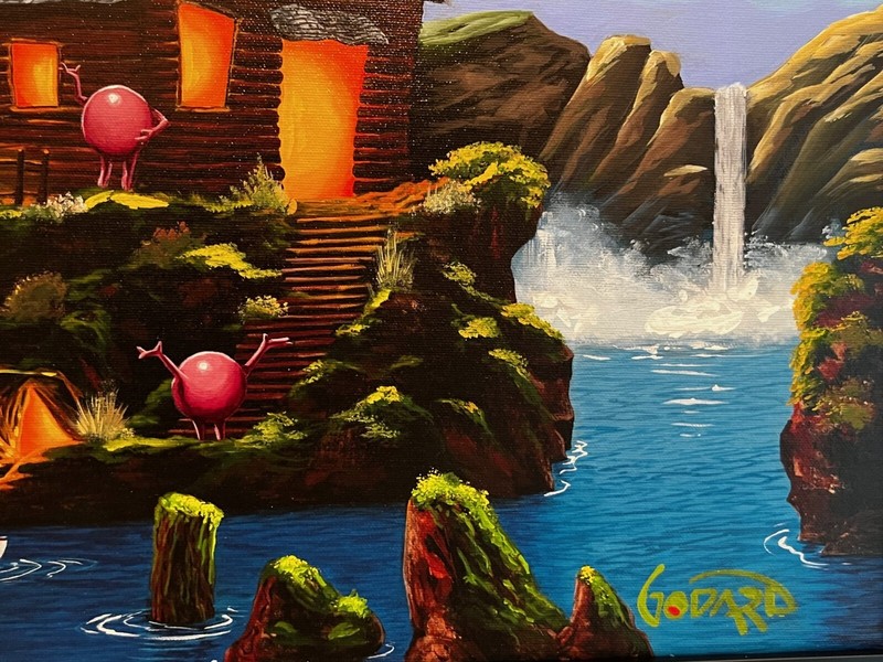 ORIGINAL Michael Godard “Grape Escape” Acrylic painting, COA & Appraisal gallery