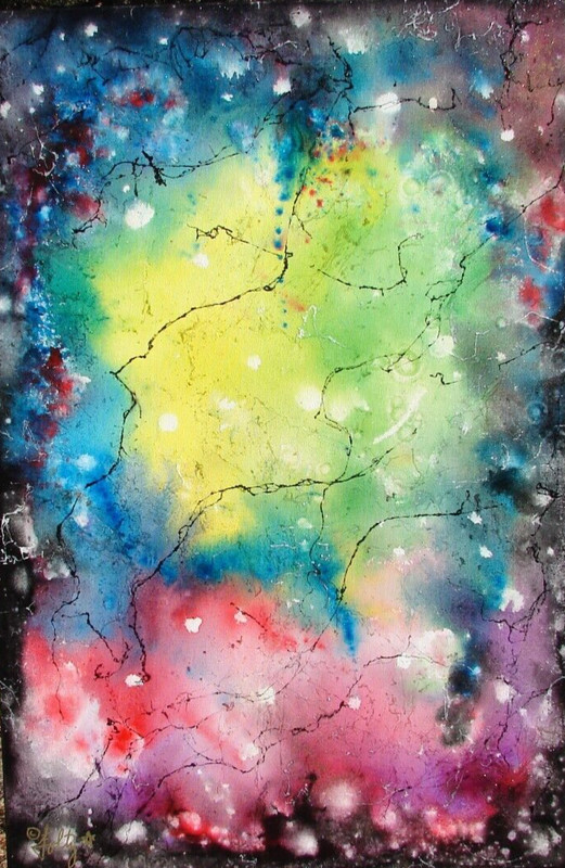Modernist LARGE ABSTRACT PAINTING Expressionist ART DREAM DIVINITY by FOLTZ $