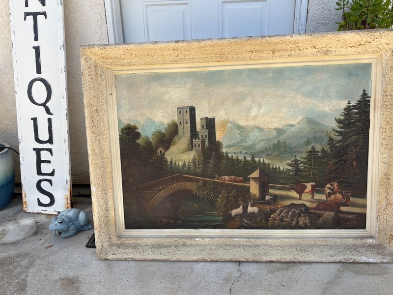 ANTIQUE BASINGSTOKE ENGLAND PASTORAL LANDSCAPE BY SIDNEY YATES JOHNSON?1890-1926 gallery