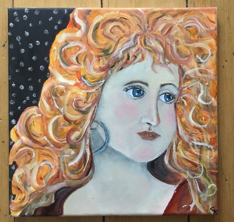 Woman’s Portrait Original Oil Painting On Canvas Female Face OOAK Signed By Arti
