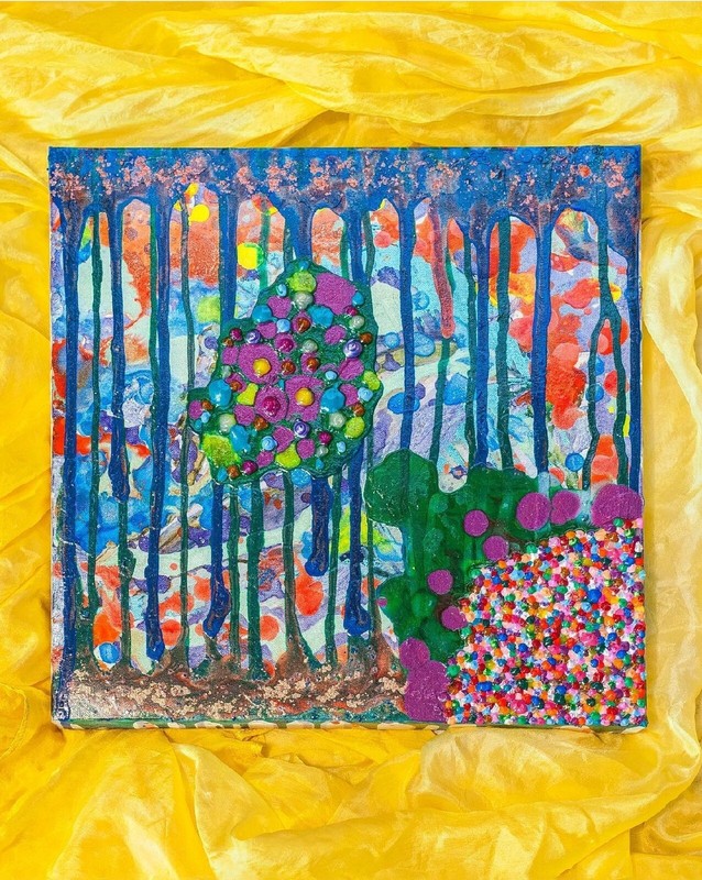BLYRE CPANX Original Artwork Abstract Painting On Square Canvas – 12″ X 12″