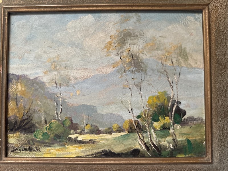 JOHN DE WILDE PAINTING EARLY CALIFORNIA LANDSCAPE IMPRESSIONISM LISTED FAMOUS gallery