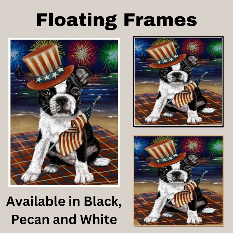 Boston Terrier Dog Mom Gift Canvas 4th July Fireworks Wall Art Patriotic Décor gallery