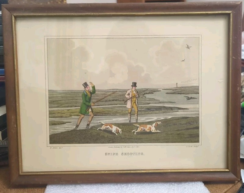 Vintage Henry Alken (1785 -1851): Snipe Shooting Painting 1820