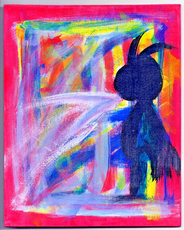 THE IMP OF THE PERVERSE 8X10 Painting Poe Absurd Dada Surrealism