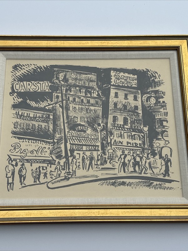 Jo Cain DRAWING WPA ARTIST FAMOUS REGIONALISM STREET SCENE URBAN 1930'S LISTED gallery