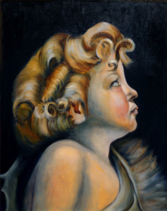 art 472 original painting 50×40 cm PZ oil on canvas John the Baptist realizm