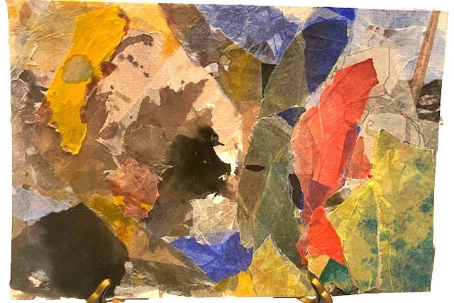 Colorful Vtg. Mixed Media Abstract Artwork-Paper/Paint 11″ x 7.5″ Unframed