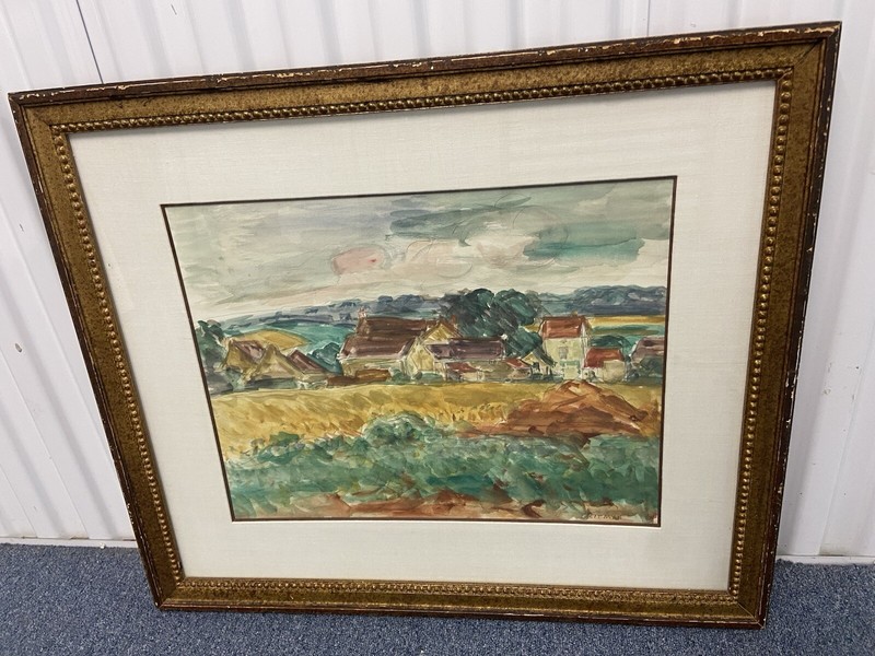 LOUIS RITMAN (American, 1889-1963) Landscape Village Watercolor Signed!