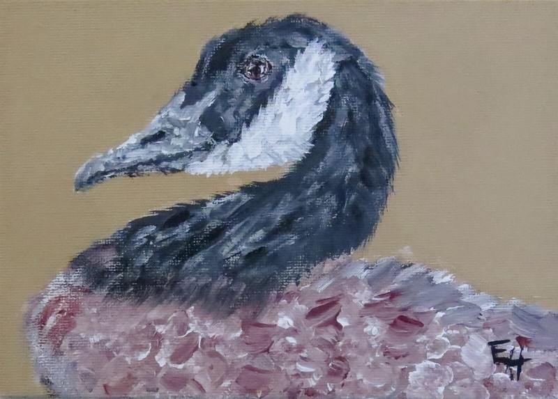Canadian Canada Goose Bird Original Impressionism Art Painting ERICAJAYE