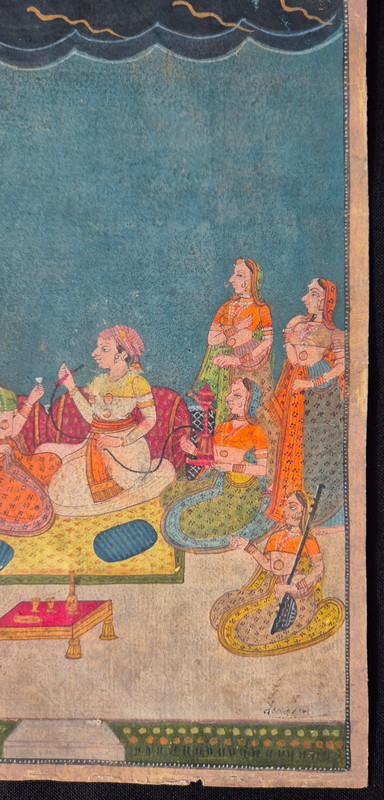 ANTIQUE VERY OLD GOLDWORK HANDMADE MINIATURE "BASOHLI SCHOOL" PAINTING. gallery