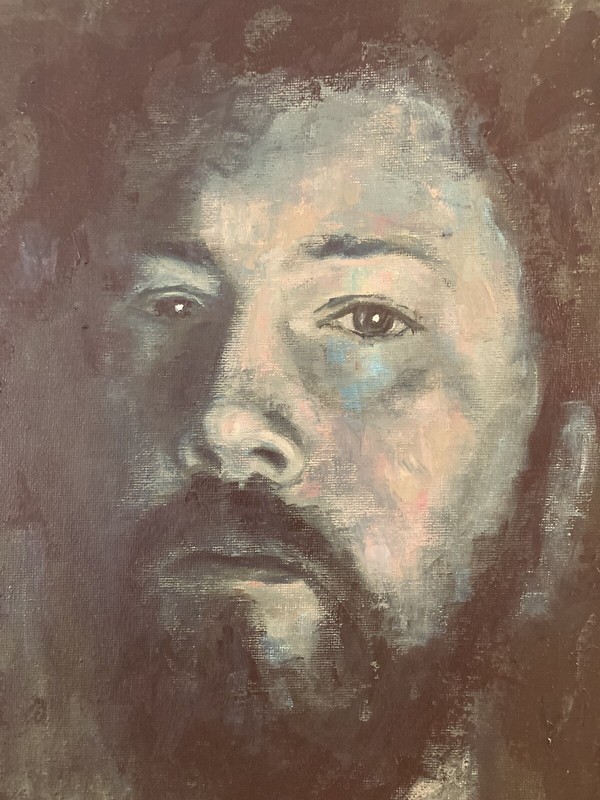 “In Darkness” Portrait Study Original Oil Painting Art By Daniel W Green