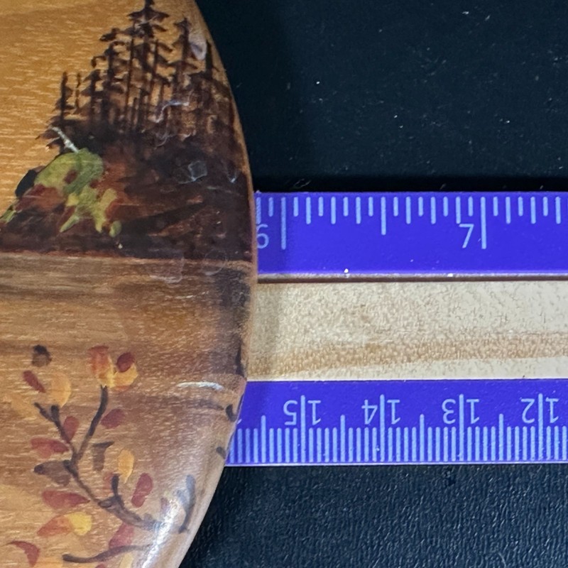 VTG Oregon Myrtlewood Hand Painted Wall Decor Lot of 2 Scenic Coast Otter Rock gallery