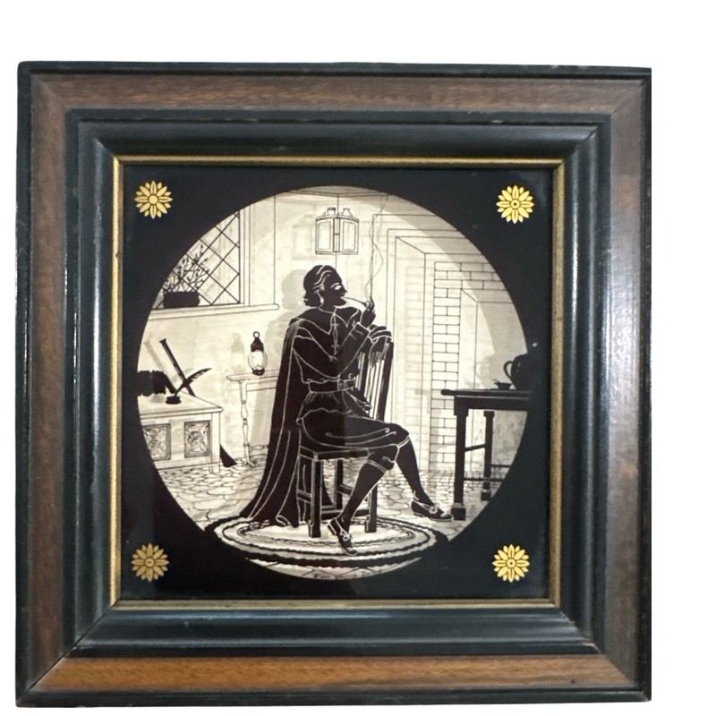 C&A Richards Reverse Paint Lot Of 2 John Alden And Pricilla Silhouette 1930’s OG gallery