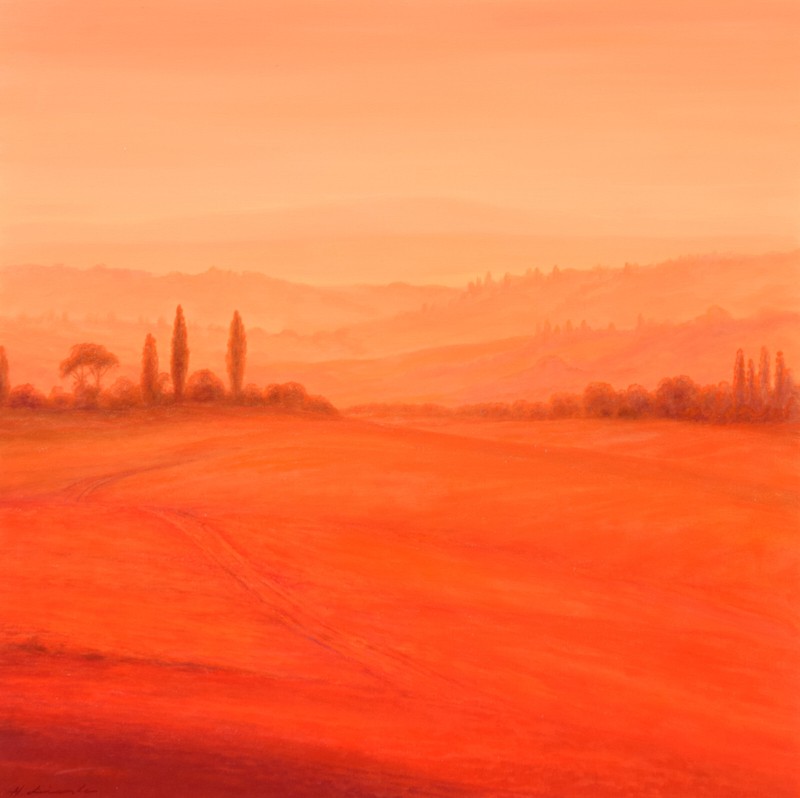 Hermann Dieste * 1931 Dortmund / Painting «Tuscany» Italy Large Format Mediterranean