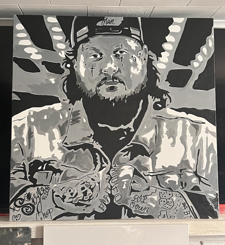 Shortiez Ink Graffiti 36 X 36 Jelly Roll Country Music Hip Hop Bunny Portrait