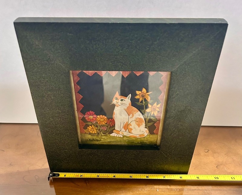 Watercolor painitng of a Cat by Darcy Nading 1988 Framed gallery