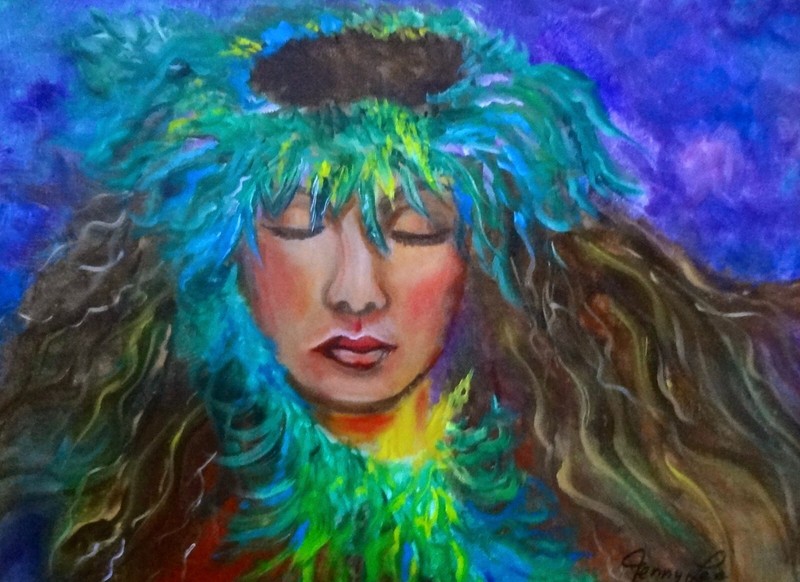 HAWAII ARTIST «HAWAIIAN HULA 11» Original Oil Signed,One of a Kind