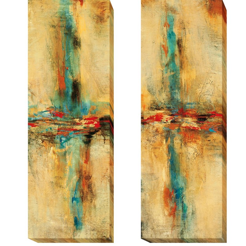 Equilibrio by Nancy Santos 2-pc Canvas Giclee Art Set (48 in x 16 in Each Piece)