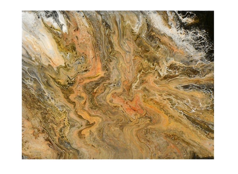 FLUID ACRYLIC POUR ABSTRACT PAINTING – ORIGINAL ART 16 x 20 Inch Cradled Canvas