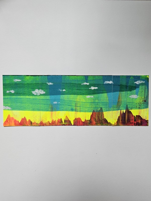 ACEO Quadriptych #5 Original Abstract Scrape Landscape, Jackie T Creates gallery