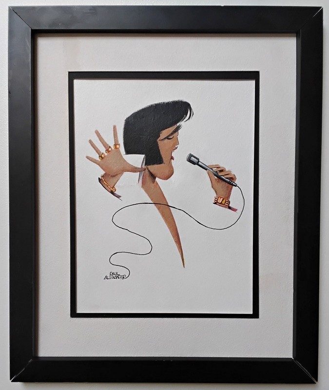 Elvis Presley Original Art Portrait Painting by Paul Alexander 8.5×11 Acrylic
