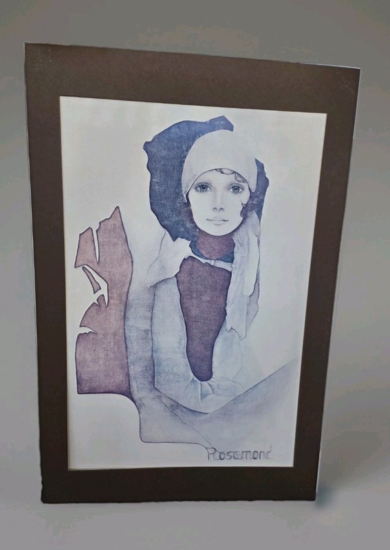 CHRISTINE ROSAMOND «1973» “Simone” Lithograph 36″ × 24″with Mat. (30″ × 20″)