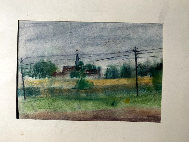 Tobias Nicklitzsch *1982 Berlin Pastel View Of Zühlsdorf Berlin Power Poles