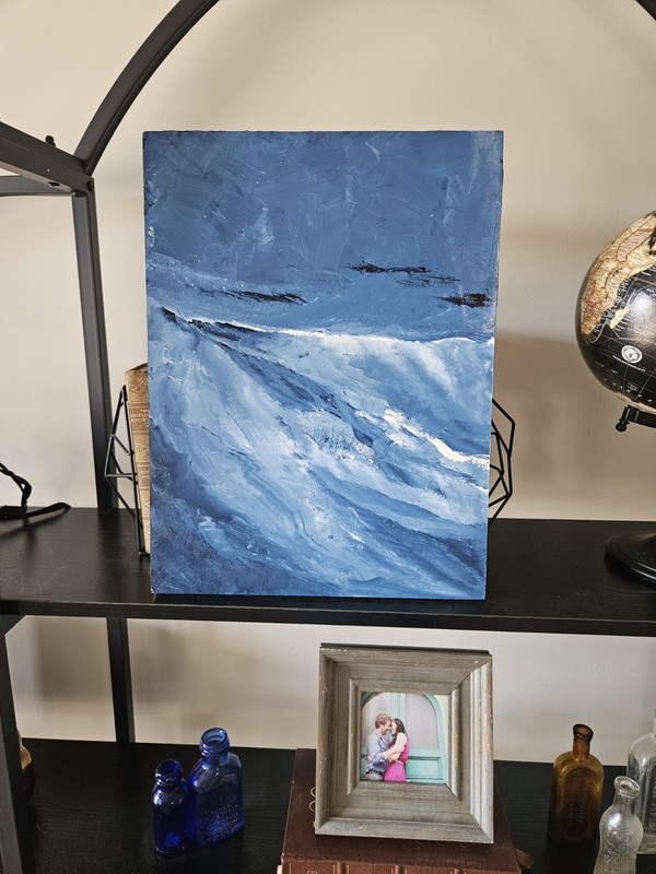 Josh Ritter Original Painting «Rough Seas» 12 X 16 Acrylic On Wood and A…