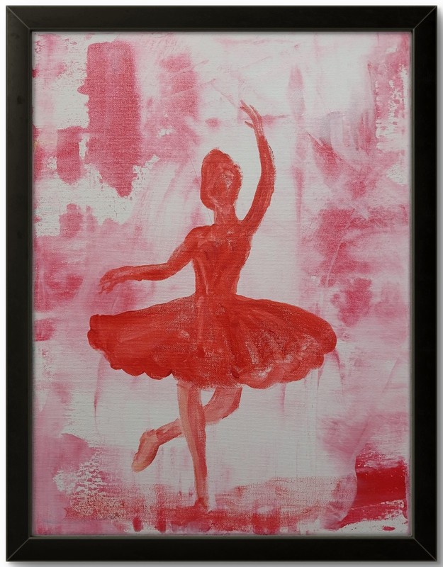 Ballerina Modern Expressionistic 12×16 Original Signed Canvas Art Acrylic BACH