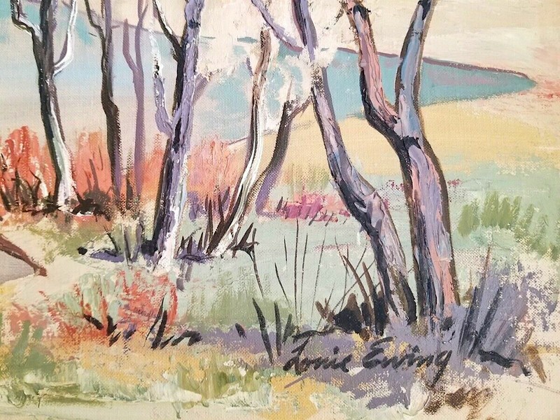 Louie Ewing Rare Original Oil Painting Rio Grande Canyon Taos New Mexico 22x28 gallery