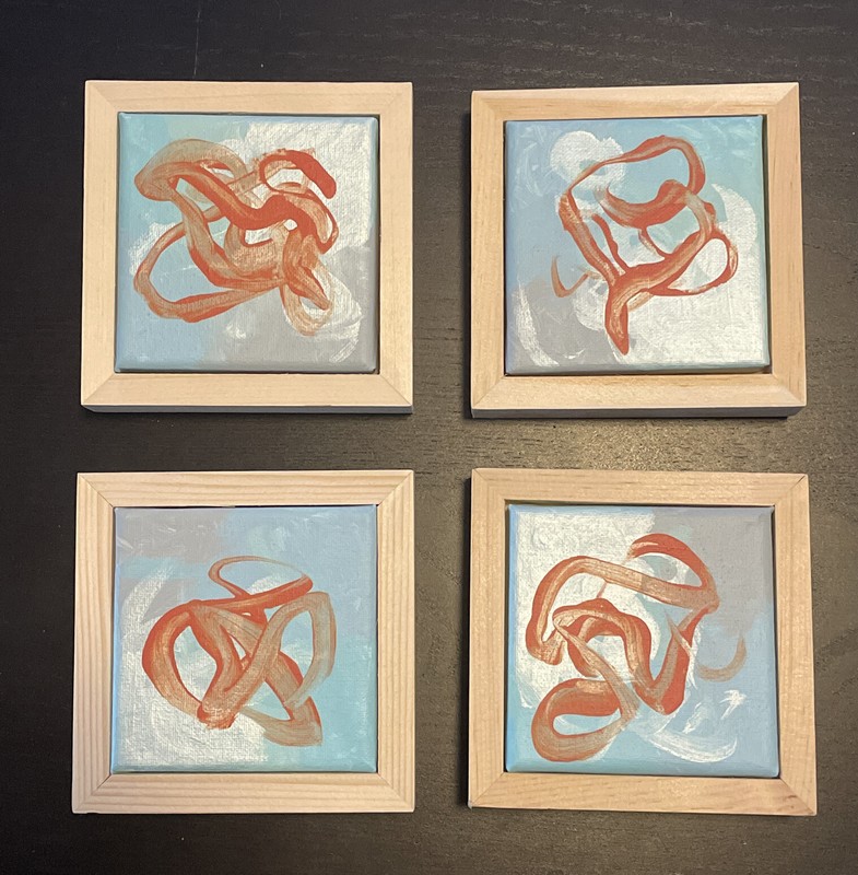 Working Through A Pandemic Collection 38-41/41 Original Abstract By Amy Farfan