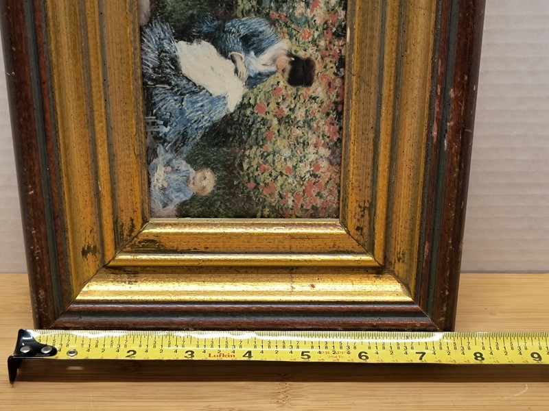 CLAUDE MONET COLOR PRINT OF "CAMILLE MONET AND A CHILD IN THE GARDEN" Framed VTG gallery