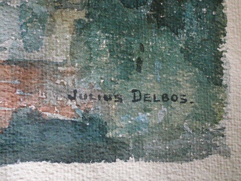 Julius Maximilian Delbos - Multy Museum Artist *Original Watercolor* gallery