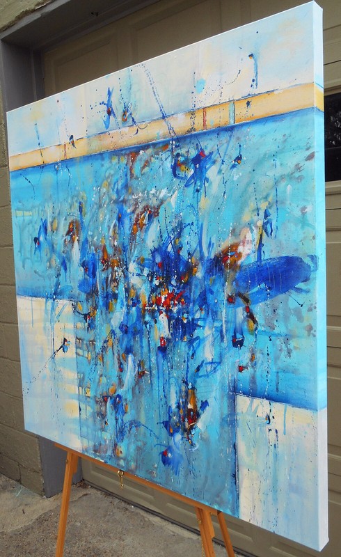Abstract Art - I'll Sing You A New World - 36 x 36 IN / 91 x 91 CM - Large gallery