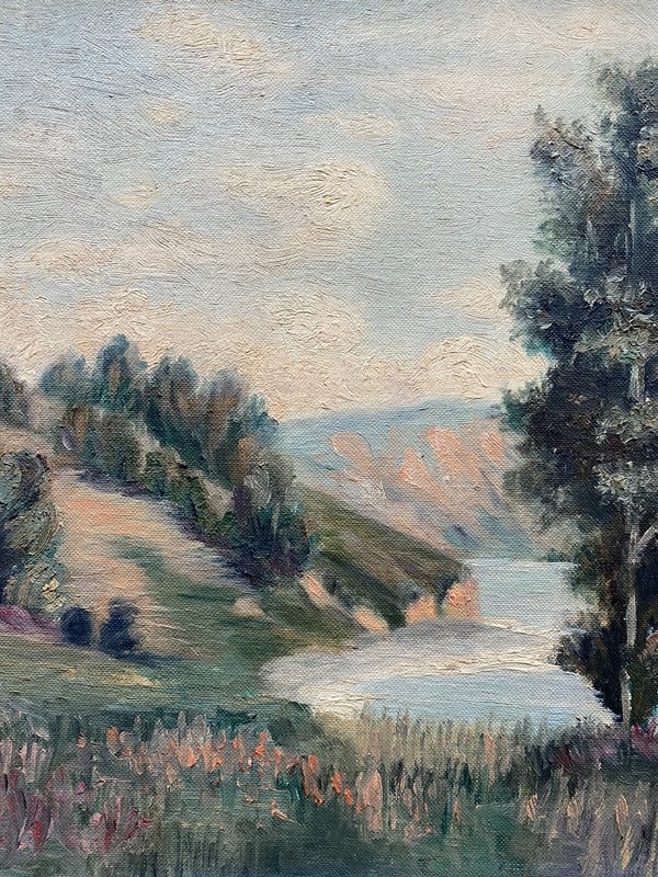 Mary Cornell Antique 1930s California Plein Air Coastal Tree Landscape Painting gallery